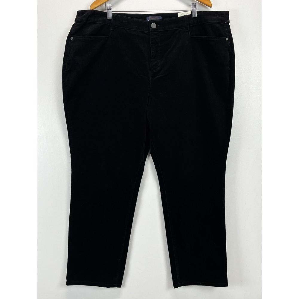 NEW! Talbots Straight Leg Corduroy Pants 24W Plus Black